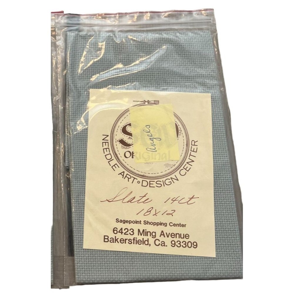 Vintage Sew Original Aida Cloth 14 Count 18" x 12" Slate